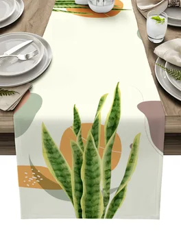 Геометрические листья тропических растений, скатерти, украшение кухонного стола, скатерти для обеденного стола, Декор стола для свадебной вечеринки