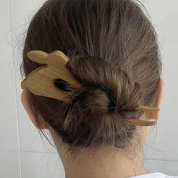 Деревянная заколка для волос 
