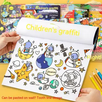 Детская книжка для рисования CHEN LIN, Пастируемый утолщенный рулон для рисования каракулей, раскраска для детского сада, рисование, рисование