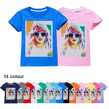 Детская футболка Taylor The Eras Tour, Летние топы для маленьких мальчиков / девочек, футболка с коротким рукавом, детская повседневная одежда