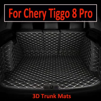 Для Chery Tiggo 8 Pro MAX 2022 2023 Кожаный коврик для багажника Прочный грузовой лайнер Ковры для багажника Задняя пленка Аксессуары для отделки интерьера