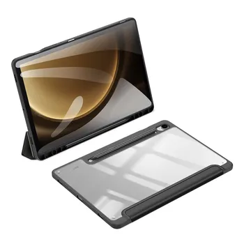 для Samsung Tab S9 Ultra FE Plus Чехол Прозрачная крышка Магнитный флип-рукав Складная подставка для планшета Противоударный бампер Изображение 2