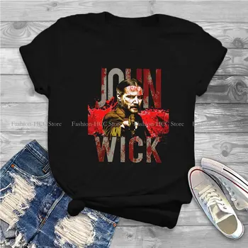Женская футболка из полиэстера John Wick Movie Cool Gun, базовые повседневные свитшоты, футболка высокого качества нового дизайна Изображение 2