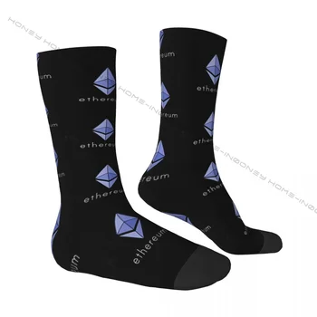 Забавный сумасшедший носок для мужчин Ethereum ETH Хип-хоп Harajuku Crypto Icon С бесшовным рисунком для мальчиков, повседневный подарок для экипажа Изображение 2