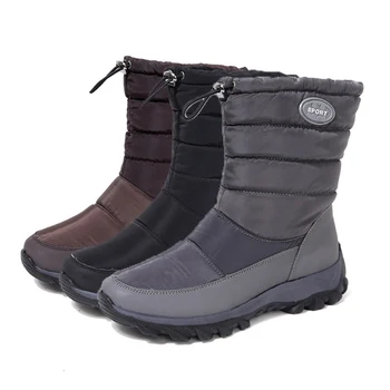 Зимняя обувь, женские зимние ботинки, водонепроницаемые теплые плюшевые женские ботильоны для холодной зимы, Нескользящая хлопковая обувь, Большой размер 42 DX034