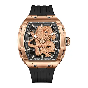 Золотые мужские часы Gragon 5ATM, водонепроницаемые 42-мм автоматические часы для мужчин из нержавеющей стали 316L, браслет с большим циферблатом, наручные часы класса Люкс