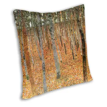Изготовленный на заказ Буковый лес от Gustav Klimt Украшение наволочки 3D двусторонней принтованной картиной Чехол для подушки для автомобиля Изображение 2