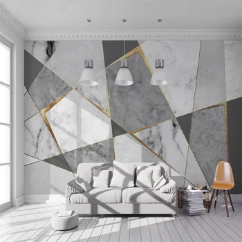 Индивидуальные большие обои 3D современный минималистичный абстрактный геометрический мраморный диван фоновая стена гостиная обои для отеля фреска Изображение 2