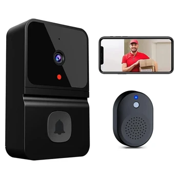 Интеллектуальные Видеодомофоны Беспроводной WiFi Видеодомофон с камерой Черный Интеллектуальный дверной звонок безопасности