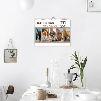 Календарь 2024 Cat Butt Calendar Работает С января 2024 года По декабрь 2024 года Ежемесячный Настенный Календарь С Переворачивающимся Дизайном Портативный Изображение 2