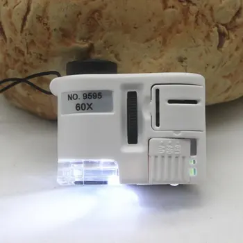 Карманный микроскоп Набор детских научных игрушек 60-120-кратный обучающий мини-ручной микроскоп со светодиодной подсветкой для детей на открытом воздухе