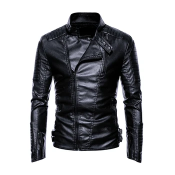Кожаная куртка мужская осенне-зимняя винтажная мотоциклетная водонепроницаемая куртка с отворотом, куртка высшего уровня для мужчин в Европе и Америке