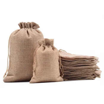 Конопляный мешок, шнурок, льняной сверток, карманные украшения, подарочная сумка для хранения, Пыленепроницаемая маленькая тканевая сумка для трав,