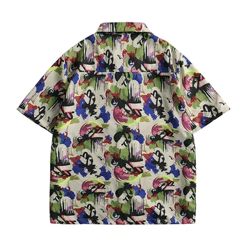 Летние Мужские гавайские рубашки оверсайз Dazn, топы с коротким рукавом, 3D принт, цветочный узор, повседневная модная мужская одежда, уличная одежда 2023 года. Изображение 2