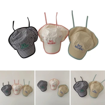 Летняя рыбацкая шляпа для малышей, походная шляпа для детского сада с клапаном на шее Изображение 2