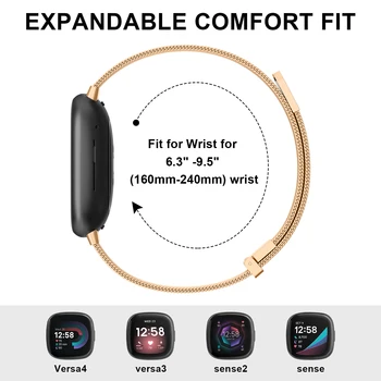Металлический ремешок для Fitbit Versa/Versa 2/Versa 3/Versa 4 Ремешок Браслет с двумя магнитами для Fitbit Versa Lite/Versa SE/Sense 2 ремешок для часов Изображение 2
