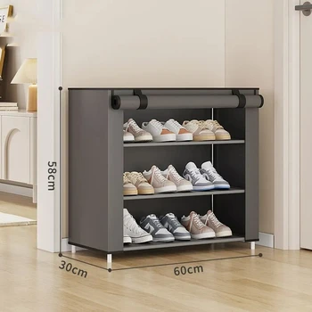 Многослойный пылезащитный шкаф для обуви в сборе, экономичный специальный стеллаж для хранения в общежитии