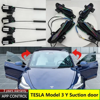 Модель 3 Y Электрические Автоматические Дверные Ручки Со светодиодом Для Tesla Модель 3 2020 2021 2022 2023 Модель Y V7.0 Водонепроницаемая