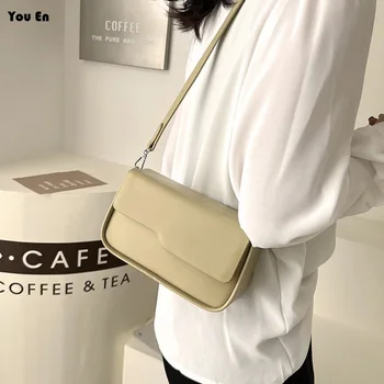 Модная женская сумка через плечо 2024, новая повседневная минималистичная модная высококачественная сумка через плечо, стильная и универсальная багетная сумка Изображение 2