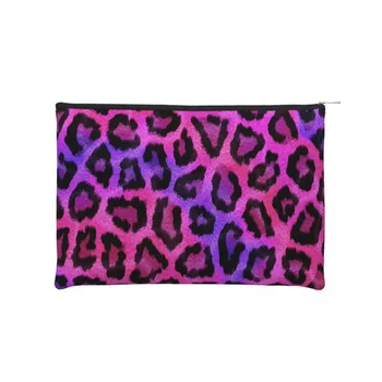 Модная розовая дорожная сумка для туалетных принадлежностей с леопардовым принтом для женщин, косметичка для макияжа в виде Пантеры, набор для хранения косметики