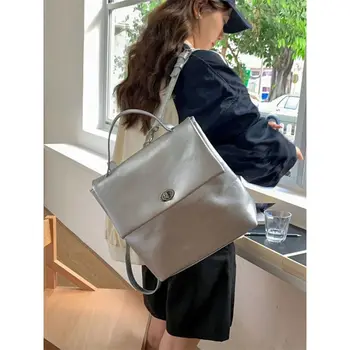 Модные женские сумки Y2k, эстетичные, простые, большой емкости, повседневные универсальные школьные сумки для студентов, Корейский водонепроницаемый рюкзак Изображение 2