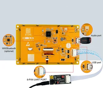 Модуль Smart HMI с последовательным TFT сенсорным экраном диагональю от 4,3 до 10,1 дюймов с программным обеспечением для разработки графического интерфейса для Arduino Изображение 2