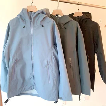 Мужская весенне-осенняя ветрозащитная водонепроницаемая куртка для альпинизма на открытом воздухе, повседневная модная куртка с капюшоном