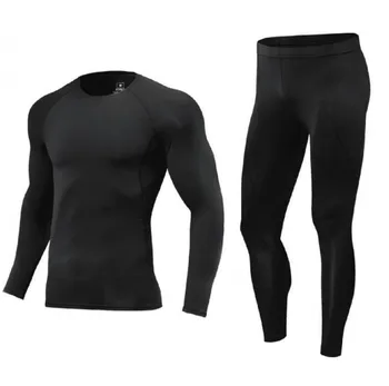 Мужская спортивная одежда для бодибилдинга, костюм для фитнеса, Тренировочные брюки, Компрессионные колготки для тренажерного зала, облегающий спортивный костюм для бега. Изображение 2