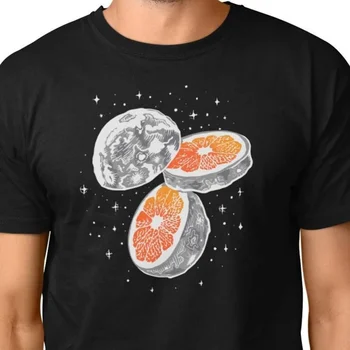 Мужская футболка Orange Galaxy Funny Moon Man Planet Birthday