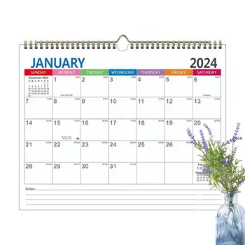 Настенный Календарь на 2023-24 Год Ежемесячный Планировщик Минималистичный Настольный Настенный Календарь 14,7 * 11,4 дюйма из Плотной Бумаги Годовой Календарь С Несколькими