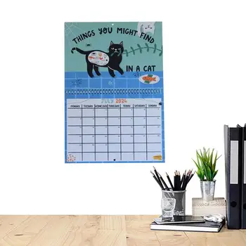 Настольный календарь с забавными кошками на 2024 год, Календарь кошек для настольного календаря, планировщик для удобного планирования свиданий в офисах, отеле, квартире