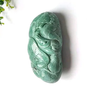 Натуральный Высококачественный Кристалл Зеленого Авантюрина Дракон Нефритовая Подвеска