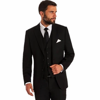 Новейший Свадебный костюм из 3 предметов, Приталенный Смокинг Шафера Жениха, Сшитый на заказ Деловой костюм для Мужчин (Блейзер + Жилет + брюки), Костюм Homme