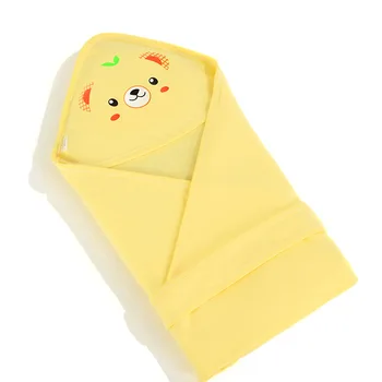 Одеяло для новорожденных, весенне-осеннее детское банное полотенце из чистого хлопка с мультяшным рисунком, удобные обертывания для пеленания, одеяла для детских вещей