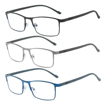 От -1,0 до -5,0 Металлические Полнокадровые очки для близорукости, блокирующие синий свет, для студентов с квадратным углом обзора, очки для близорукости для деловых мужчин Изображение 2