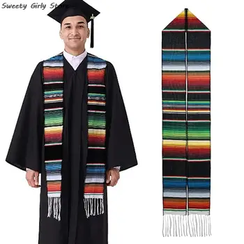 Пояса для выпускной церемонии 2023 года Мексиканский выпускной шарф Полосатый плечевой ремень Длинные шарфы Принадлежности для вечеринок Реквизит для фотосессии выпускников