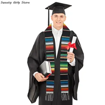 Пояса для выпускной церемонии 2023 года Мексиканский выпускной шарф Полосатый плечевой ремень Длинные шарфы Принадлежности для вечеринок Реквизит для фотосессии выпускников Изображение 2