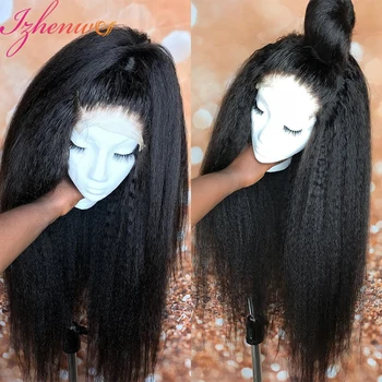 Прозрачный Кружевной Фронтальный парик, Кудрявые Прямые парики 13x4 13x6, Кружевные Фронтальные парики для чернокожих женщин, парики из человеческих волос Remy Peruvian Yaki