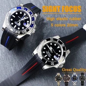 ремешок для часов Rolex с изогнутым концом 20 мм, ремешок для часов Submariner GMT, ремешки для часов Yacht Master Explorer, браслеты, ремень для Seiko Tudor