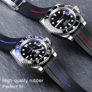 ремешок для часов Rolex с изогнутым концом 20 мм, ремешок для часов Submariner GMT, ремешки для часов Yacht Master Explorer, браслеты, ремень для Seiko Tudor Изображение 2