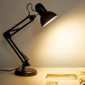 Светодиодная настольная лампа с длинным рычагом в американском стиле, рабочая защита для глаз, дополнительный светильник для прямой трансляции, складной телескопический, подключаемый