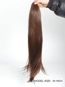Синтетический 24-дюймовый Зажим-Коготь Для Наращивания Волос В Хвост Длинные Вьющиеся Волосы Натуральные Микро-Вьющиеся Волосы Ponny Tail Для Женщин Изображение 2