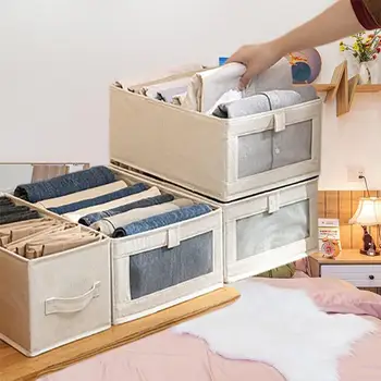 Складной шкаф для хранения вещей с видимым окном и выдвижным ящиком для эффективного хранения гардероба