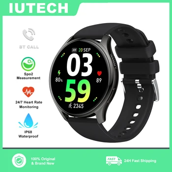 Смарт-часы IUTECH S50 с сенсорным дисплеем 1.28 HD и Bluetooth-вызовом, водонепроницаемые спортивные часы для Android IOS