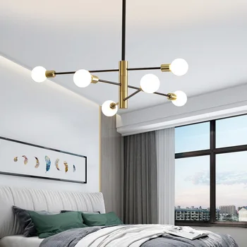 Современные подвесные светильники люстры в скандинавском минимализме Геометрические линейные светильники Модные светильники для гостиной и спальни