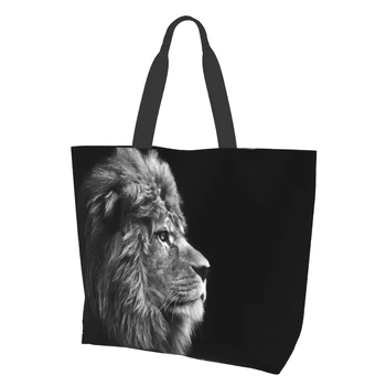 Сумка-тоут для женщин, мужская сумка-лев, многоразовая сумка для покупок, пляжная сумка