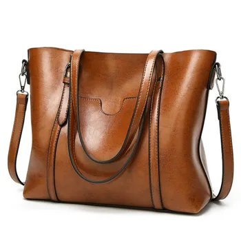 Сумки через плечо для женщин, масло, воск, кожаная сумка-тоут, сумка через плечо, женская роскошная сумка, женские сумки, Дизайнерская сумка высокого качества