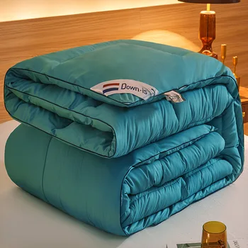 Теплое Утолщенное Пуховое одеяло Влагопоглощение Воздухопроницаемость Лоскутное одеяло из матовой ткани Приятное для кожи Удобное Двойное одеяло
