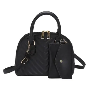 Трендовая сумка через плечо из искусственной кожи с кошельком, дизайнерская сумка-тоут, элегантная сумка с верхней ручкой, женская сумка для девочек Изображение 2