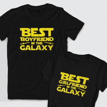 Футболка с лучшей девушкой в Галактике, футболки с изображением лучшего парня в Галактике, топы для пары на День Святого Валентина, футболки в подарок Изображение 2